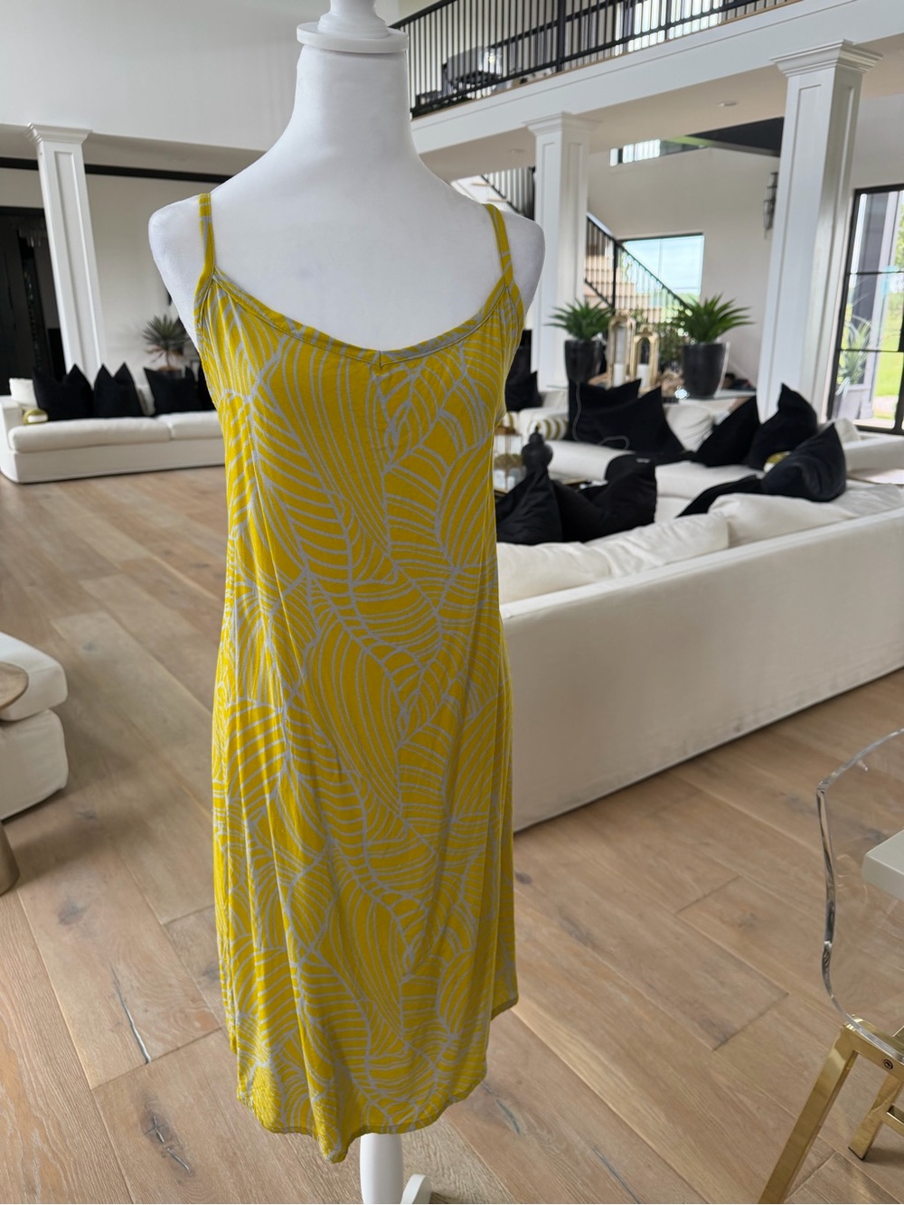 Yellow Printed Slip Dress
